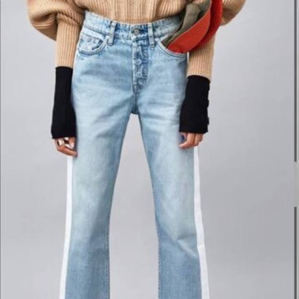 Zara Boyfriend Jeans with Stripe